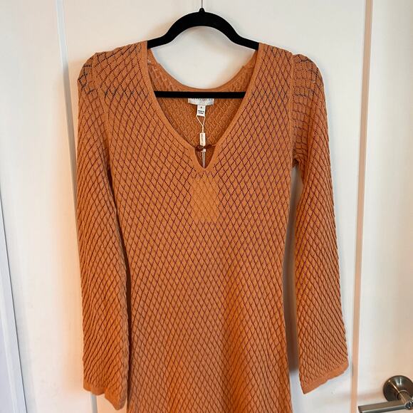NWT Pretty Lavish Croisette Knit Beaded Midaxi Dress In Apricot Size Small - Picture 8 of 13